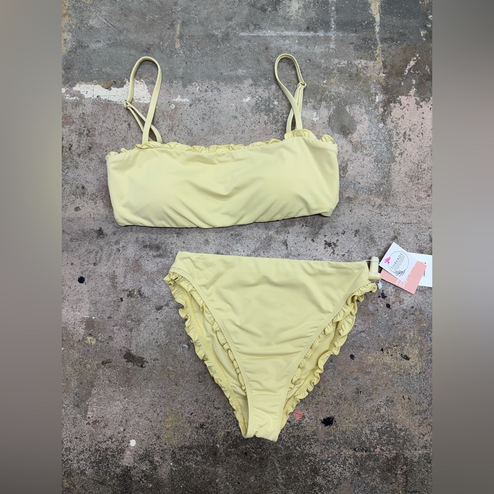 NWT Dippin' Daisy's Yellow Eco Bandeau & Pacific Bikini Bottom - Picture 1 of 9